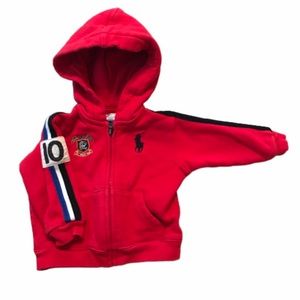 Ralph Lauren zip up infant hoodie sweatshirt, 6 mo